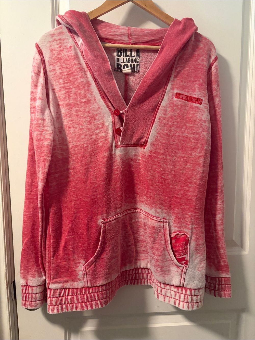 Billabong Pink Ombre Cowl Pullover Hoodie